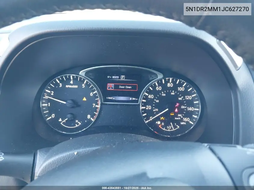 5N1DR2MM1JC627270 2018 Nissan Pathfinder Sv
