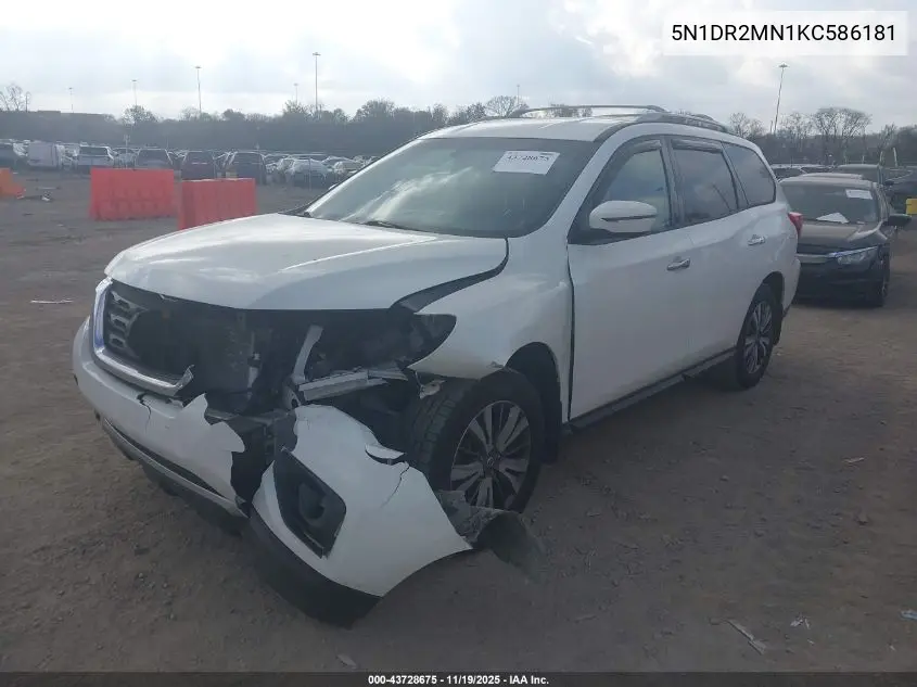 5N1DR2MN1KC586181 2019 Nissan Pathfinder Sv