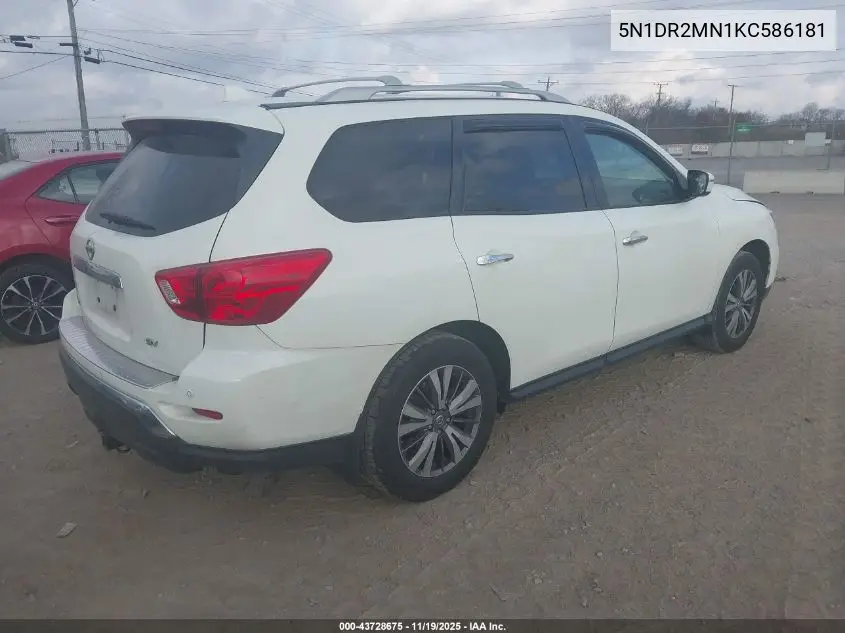 5N1DR2MN1KC586181 2019 Nissan Pathfinder Sv