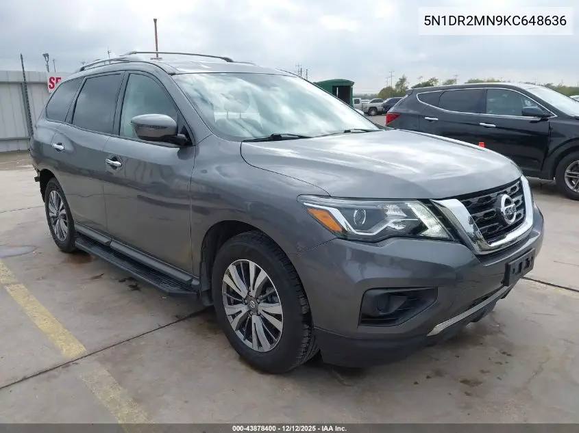 5N1DR2MN9KC648636 2019 Nissan Pathfinder S