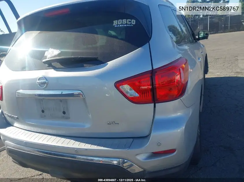 5N1DR2MN2KC589767 2019 Nissan Pathfinder Sl