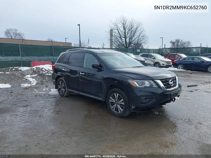 5N1DR2MM9KC652760 2019 Nissan Pathfinder S