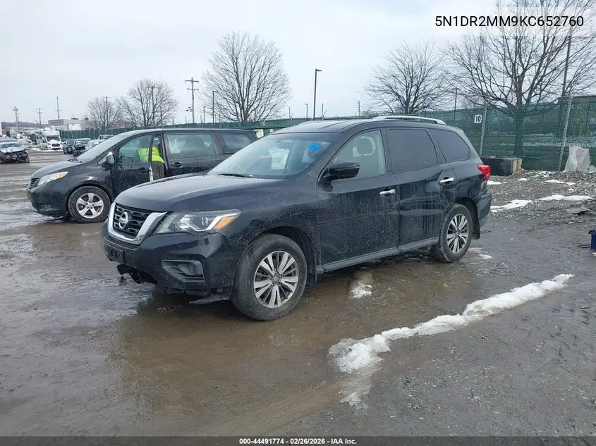5N1DR2MM9KC652760 2019 Nissan Pathfinder S