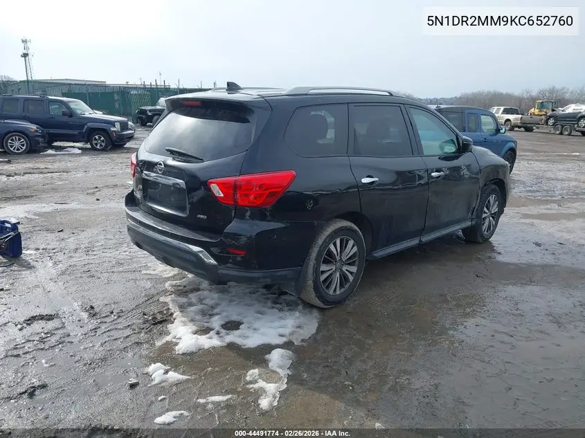 5N1DR2MM9KC652760 2019 Nissan Pathfinder S