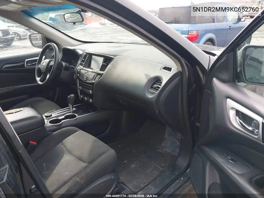 5N1DR2MM9KC652760 2019 Nissan Pathfinder S