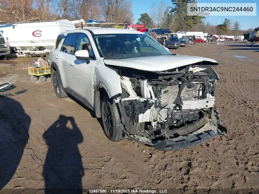 5N1DR3AC9NC244460 2022 Nissan Pathfinder S