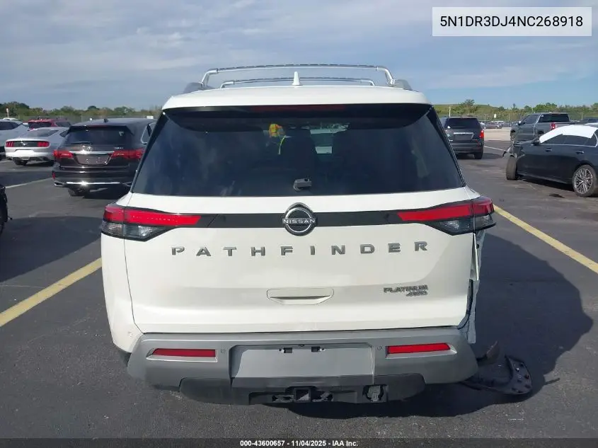 5N1DR3DJ4NC268918 2022 Nissan Pathfinder Platinum 4Wd