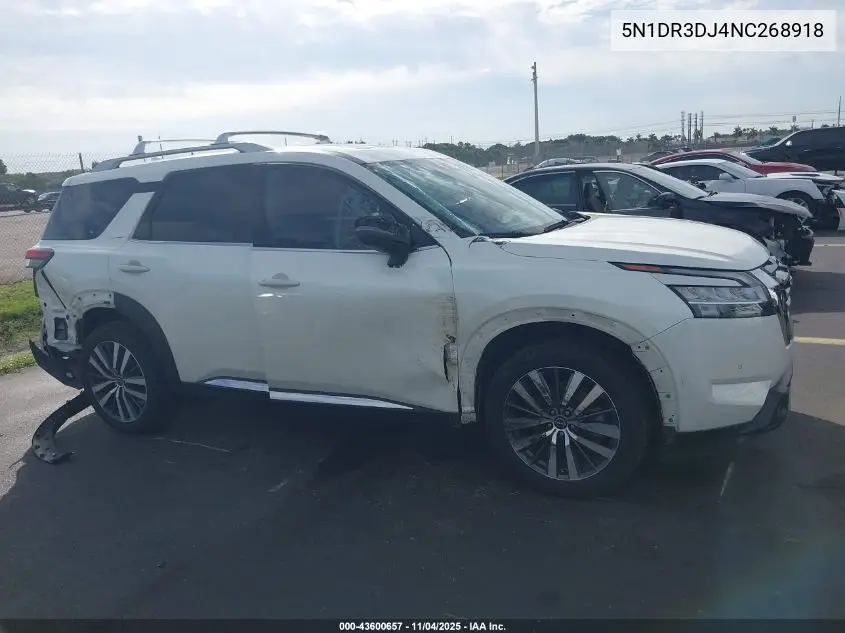 5N1DR3DJ4NC268918 2022 Nissan Pathfinder Platinum 4Wd