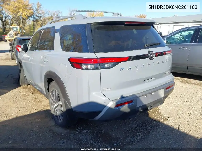 5N1DR3DK0NC261103 2022 Nissan Pathfinder Platinum 4Wd