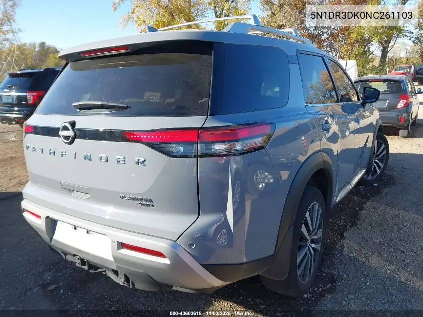 5N1DR3DK0NC261103 2022 Nissan Pathfinder Platinum 4Wd