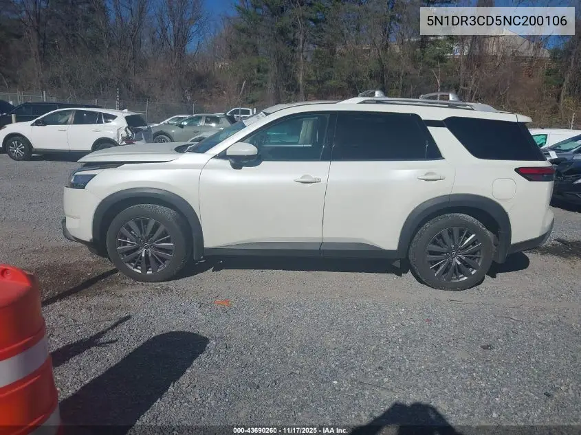 5N1DR3CD5NC200106 2022 Nissan Pathfinder Sl 4Wd