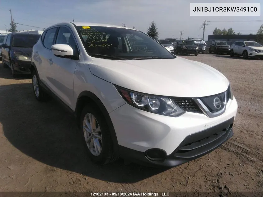 2019 Nissan Qashqai VIN: JN1BJ1CR3KW349100 Lot: 12102133