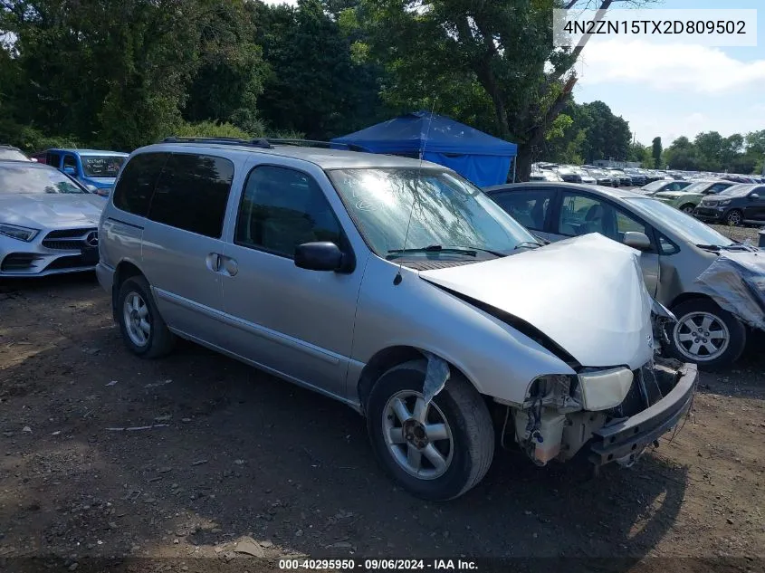 4N2ZN15TX2D809502 2002 Nissan Quest Gxe