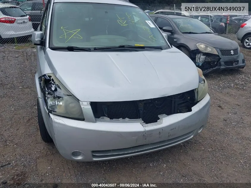 5N1BV28UX4N349037 2004 Nissan Quest 3.5 Sl