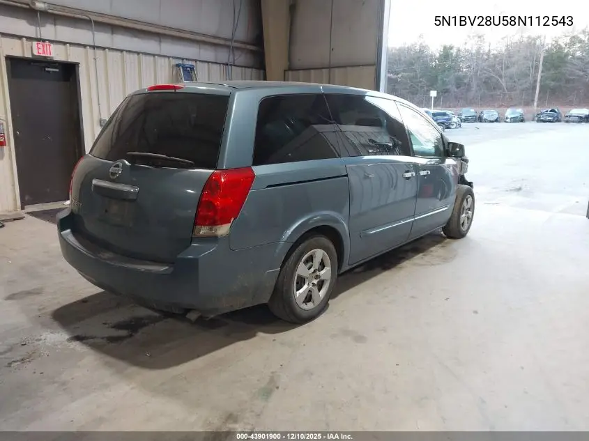 5N1BV28U58N112543 2008 Nissan Quest 3.5