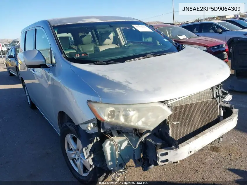 JN8AE2KP5D9064309 2013 Nissan Quest Sv