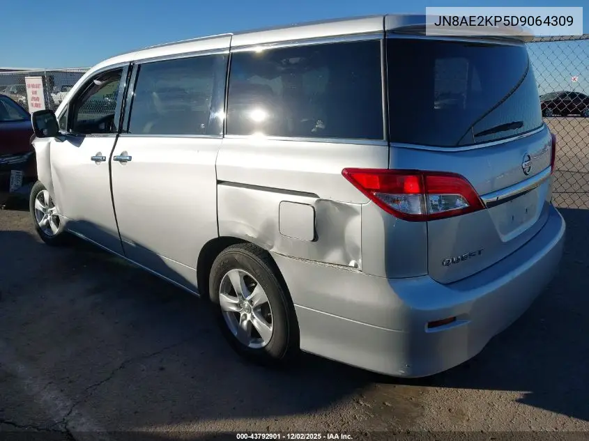 JN8AE2KP5D9064309 2013 Nissan Quest Sv