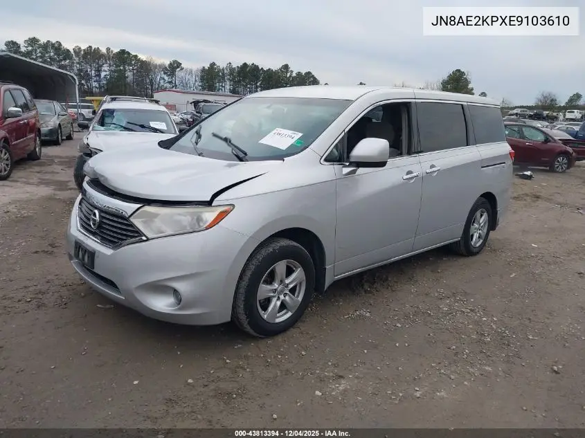 JN8AE2KPXE9103610 2014 Nissan Quest Sv