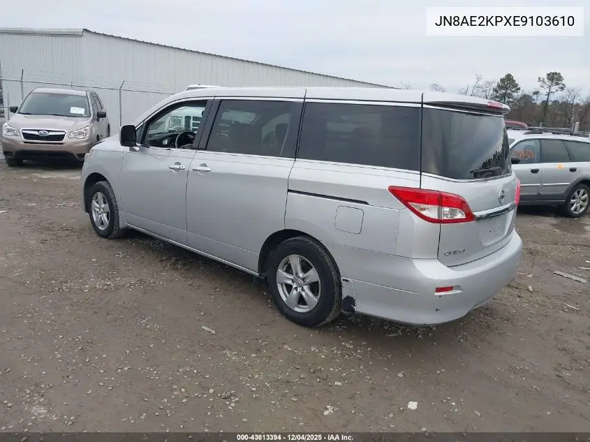 JN8AE2KPXE9103610 2014 Nissan Quest Sv