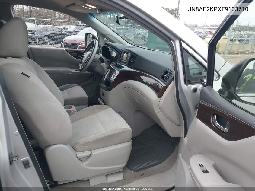 JN8AE2KPXE9103610 2014 Nissan Quest Sv