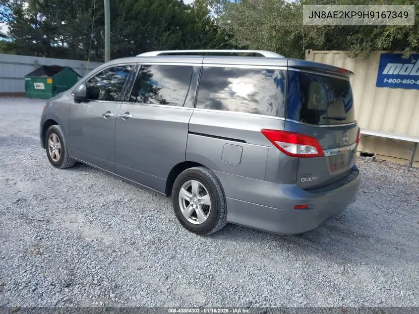 JN8AE2KP9H9167349 2017 Nissan Quest Sv
