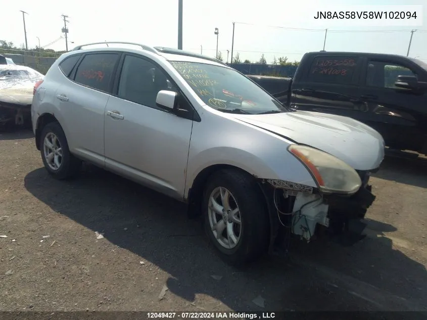 2008 Nissan Rogue VIN: JN8AS58V58W102094 Lot: 12049427