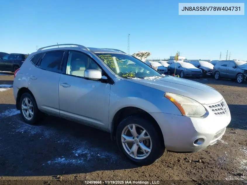 JN8AS58V78W404731 2008 Nissan Rogue Sl