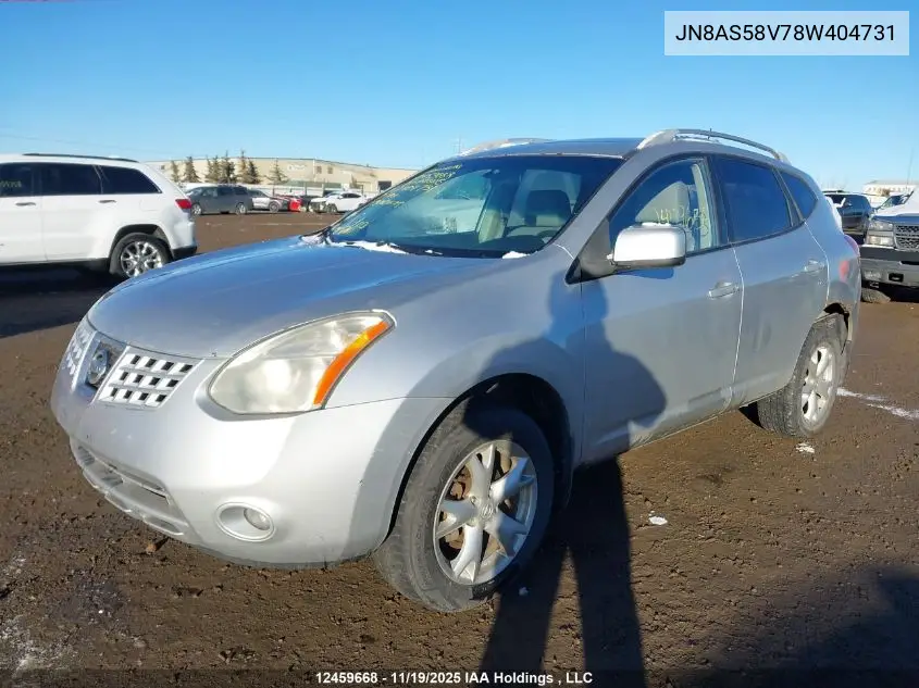 JN8AS58V78W404731 2008 Nissan Rogue Sl