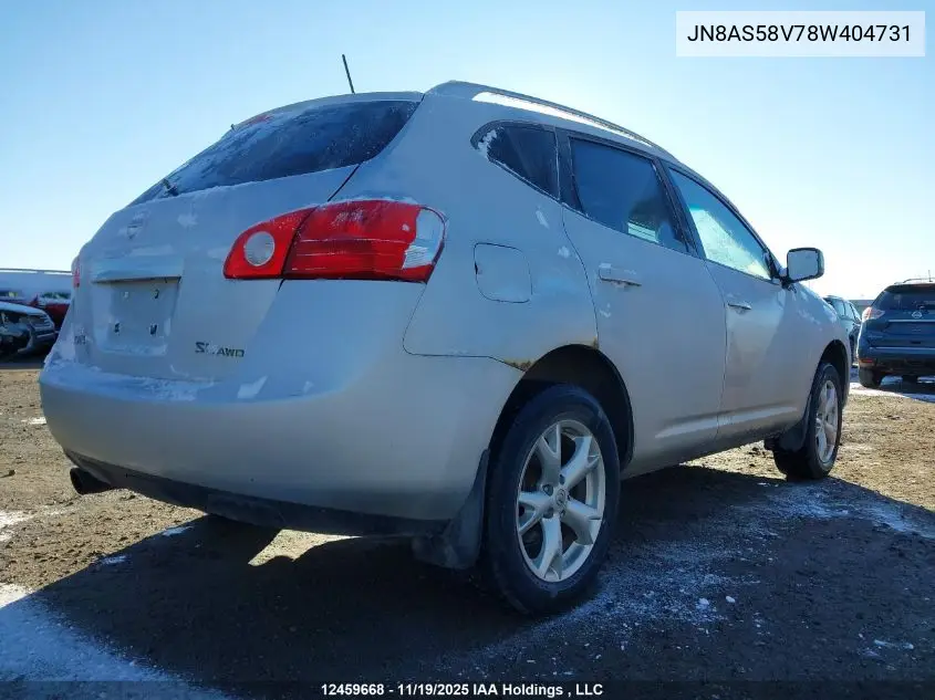 JN8AS58V78W404731 2008 Nissan Rogue Sl