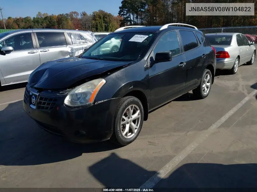 JN8AS58V08W104822 2008 Nissan Rogue Sl