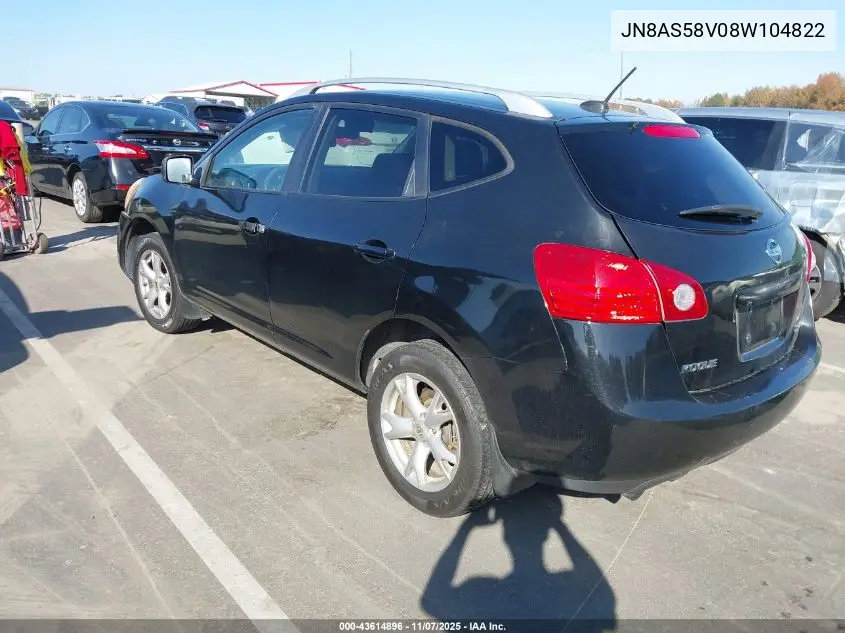 JN8AS58V08W104822 2008 Nissan Rogue Sl