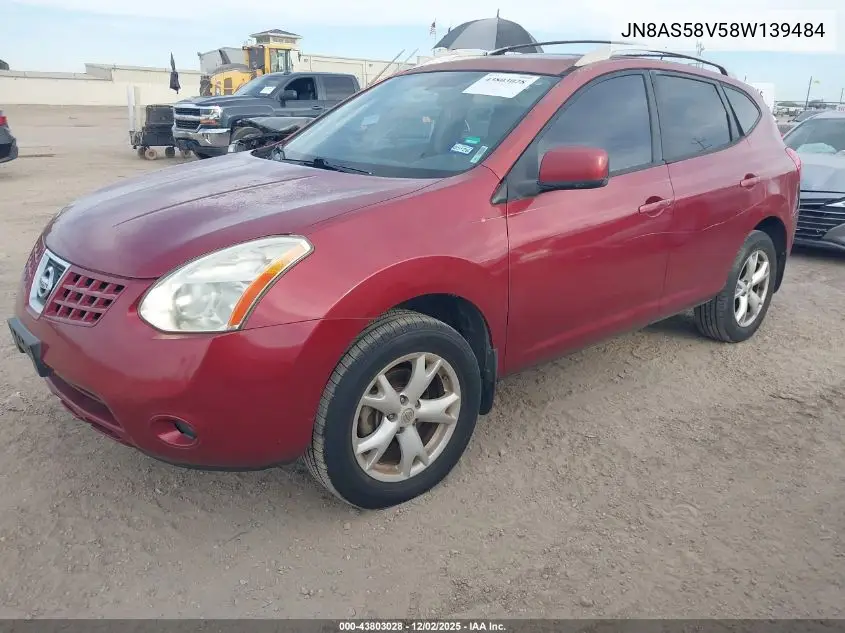 JN8AS58V58W139484 2008 Nissan Rogue Sl