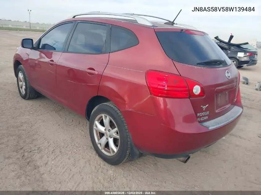 JN8AS58V58W139484 2008 Nissan Rogue Sl