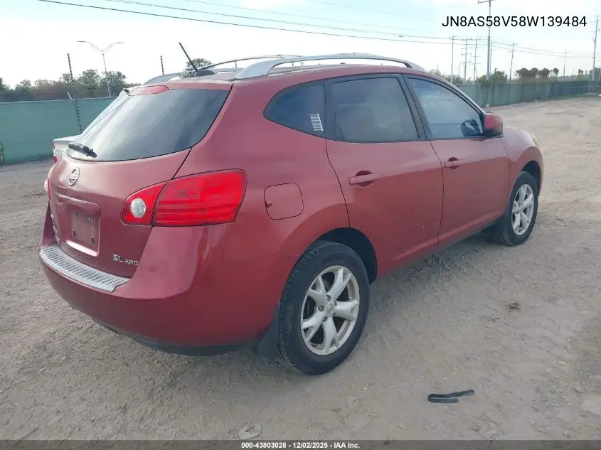 JN8AS58V58W139484 2008 Nissan Rogue Sl