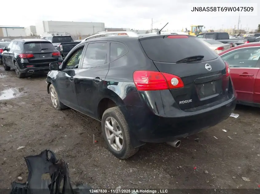 JN8AS58T69W047509 2009 Nissan Rogue S/Sl