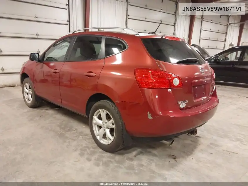 JN8AS58V89W187191 2009 Nissan Rogue Sl