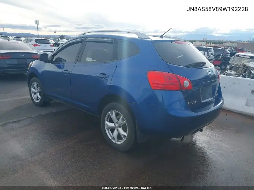 JN8AS58V89W192228 2009 Nissan Rogue Sl