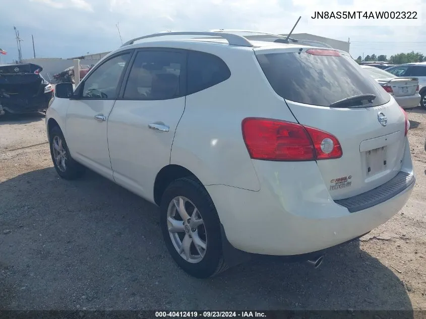 2010 Nissan Rogue Sl VIN: JN8AS5MT4AW002322 Lot: 40412419