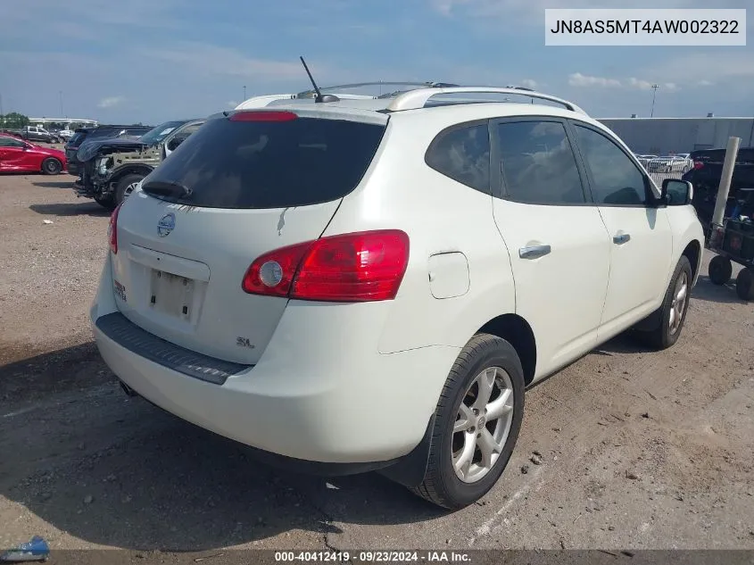 2010 Nissan Rogue Sl VIN: JN8AS5MT4AW002322 Lot: 40412419