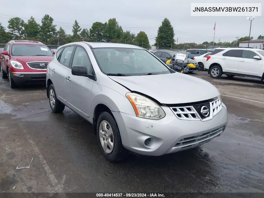 2011 Nissan Rogue S VIN: JN8AS5MV3BW261371 Lot: 40414537