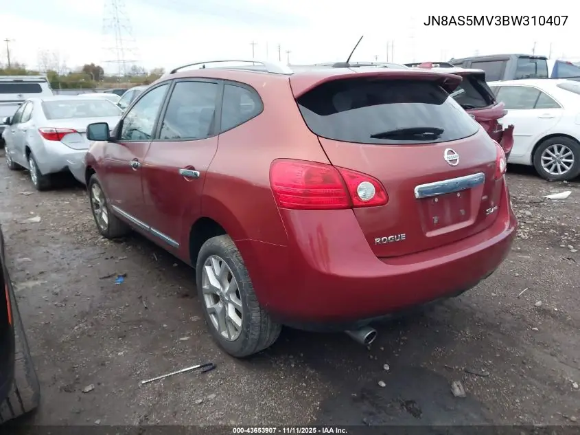 JN8AS5MV3BW310407 2011 Nissan Rogue Sv