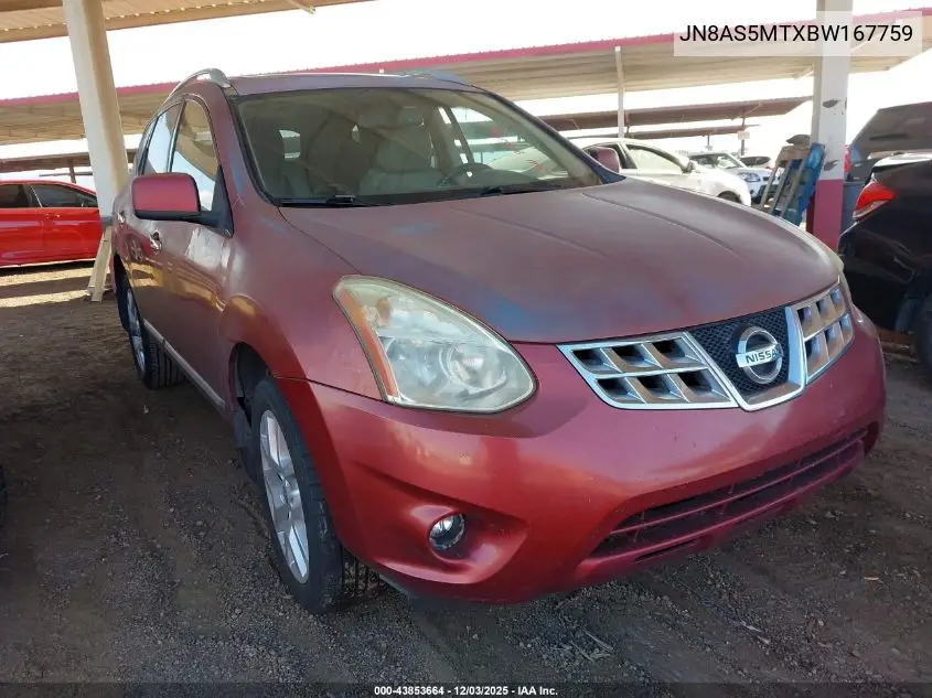 JN8AS5MTXBW167759 2011 Nissan Rogue Sv
