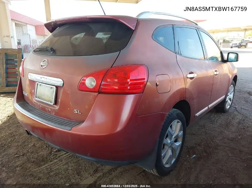 JN8AS5MTXBW167759 2011 Nissan Rogue Sv