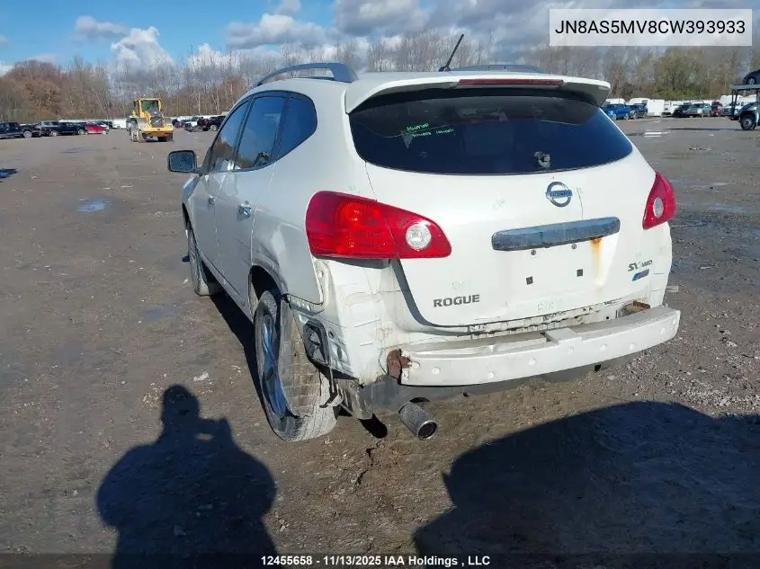 JN8AS5MV8CW393933 2012 Nissan Rogue S/Sv