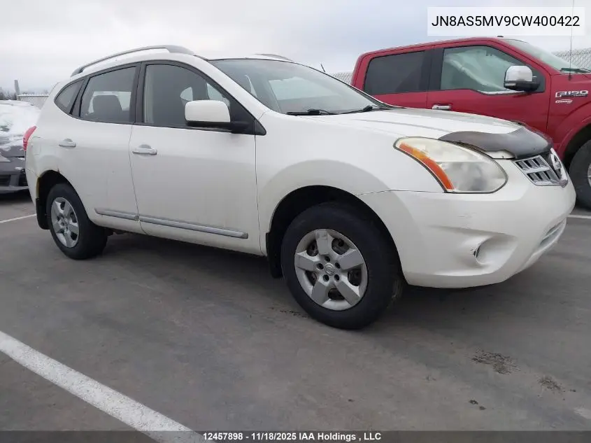 JN8AS5MV9CW400422 2012 Nissan Rogue S/Sv