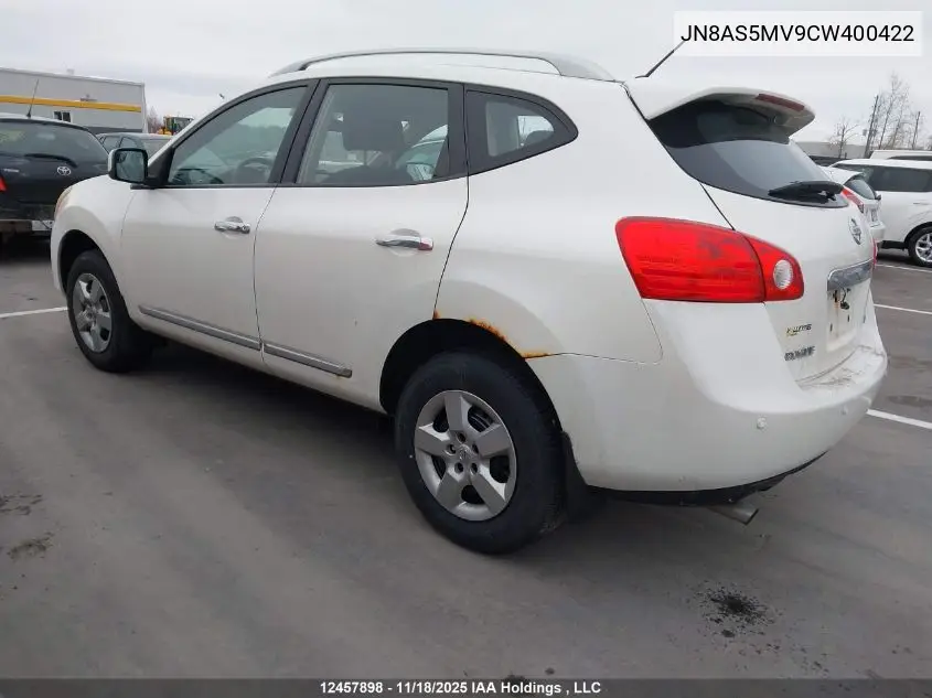 JN8AS5MV9CW400422 2012 Nissan Rogue S/Sv