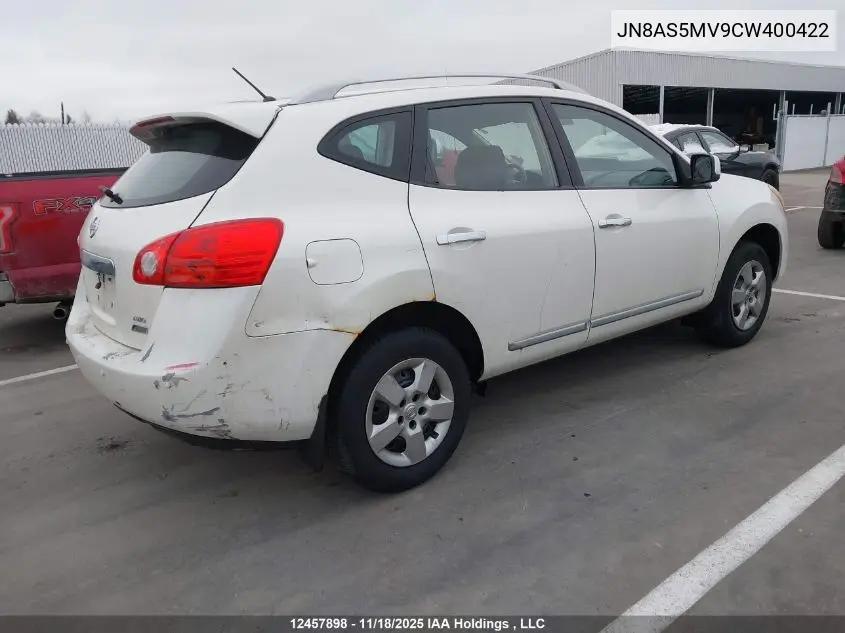 JN8AS5MV9CW400422 2012 Nissan Rogue S/Sv