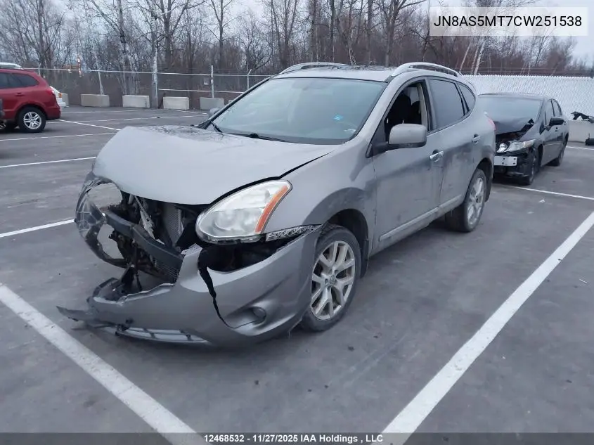 JN8AS5MT7CW251538 2012 Nissan Rogue S/Sv