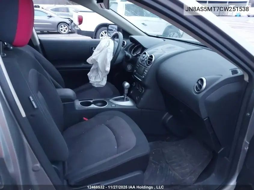 JN8AS5MT7CW251538 2012 Nissan Rogue S/Sv
