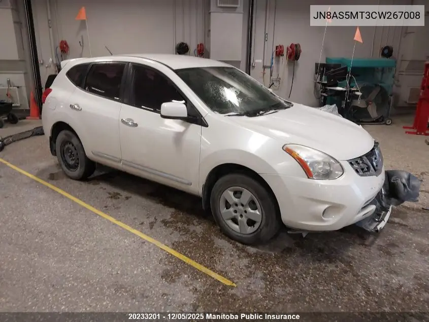 JN8AS5MT3CW267008 2012 Nissan Rogue S